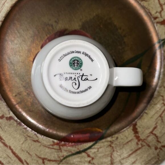 Starbucks Abbey White Green Barista Series Round Medium Ceramic Mug - Picture 6 of 6